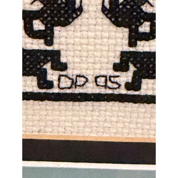 Framed Southwestern Kokopelli Cross-Stitch Art – Sunset Desert Scene (2005) - Picture 7 of 9